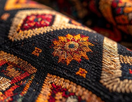 Detailed macro of Kalinga woven textile pattern