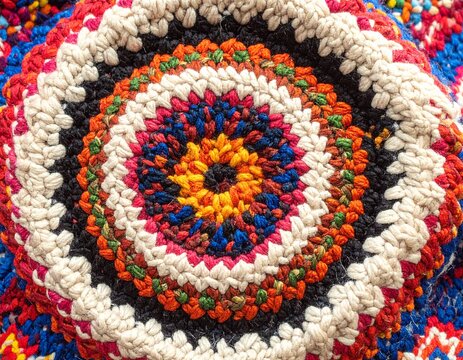 Macro detail of Kalinga traditional textile weave
