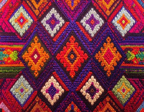 Kalinga woven fabric close-up with geometric pattern
