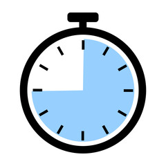 Timer icon with three-quarter completion
