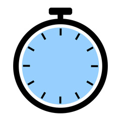 Simple stopwatch icon with blue face