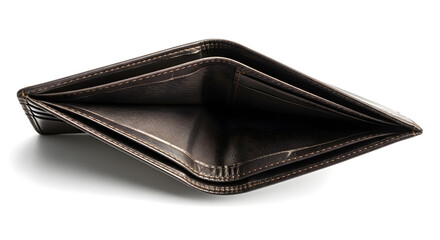 Wallet Without Cash Showing Financial Struggle Concept Isolated