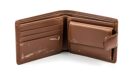 Empty Wallet Isolated on White Background