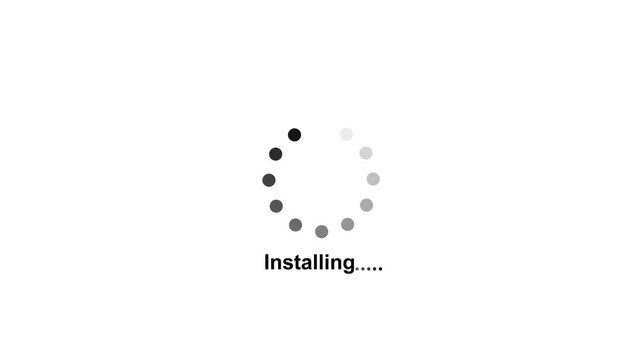 Operating installing concept, software updating and process , update modern functions, Setting updating icon. Setting updating icon. concept with alpha channel. Loading circle animation. Seamless Loop
