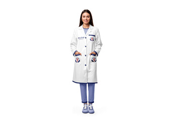 Woman Lab Coat Uniform Mockup