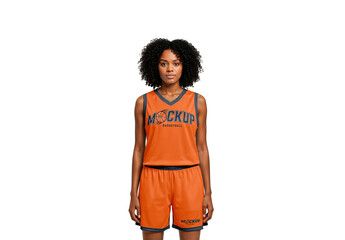 Basketball Unifor Mockup Woman Athletic Outfit