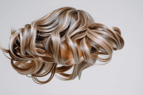 A video showcasing a beautiful, long, flowing hairstyle with brown and blonde hair.