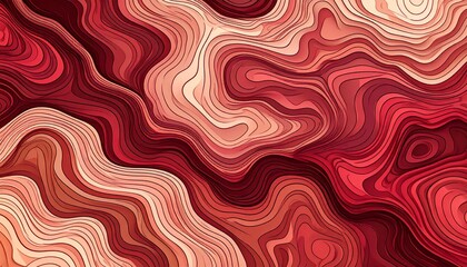 Fototapeta premium Vibrant red and orange abstract wavy lines pattern background
