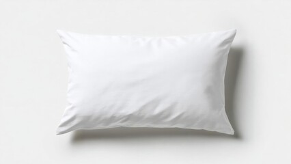 Obraz premium a white pillow on a white background Concept Minimalist Decor, Monochrome Design, White on White, Soft Textures, Clean Studio Setup