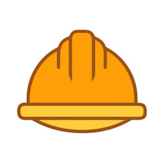 Fototapeta premium Isolated cartoon illustration of a yellow hard hat on a black background
