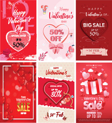 Naklejka premium Valentines Day Sale Banner Poster Design