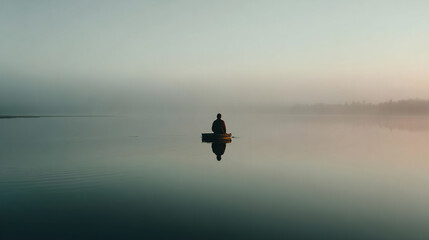 Fototapeta premium Calm Human Floating in Still Water
