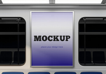 Subway Train Interior Poster Mockup