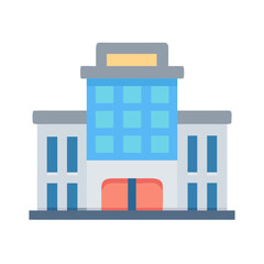 Fototapeta premium Flat Design Illustration of a Municipal Building or Office on Black Background