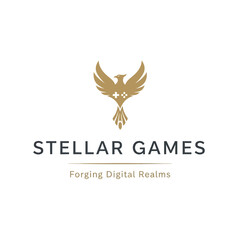Obraz premium Golden Phoenix Logo for Stellar Games.