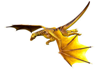 Naklejka premium 3D Rendering Fairy Tale Dragon on White