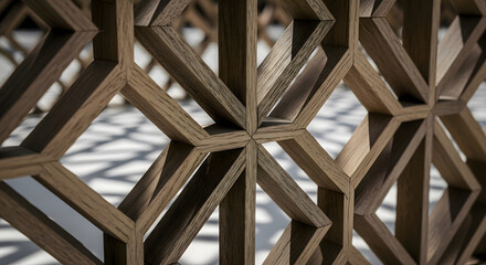 Geometric Wooden Pattern with Natural Light.