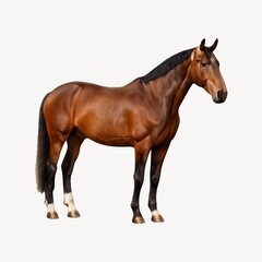 Obraz premium Elegant brown horse standing gracefully.