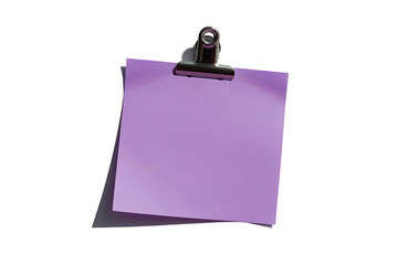 Clip Sticky Note Elegant Purple Blank Paper Isolated on White Background