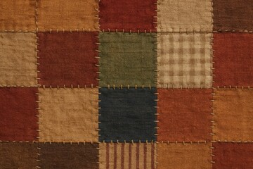 Rustic patchwork quilt texture background