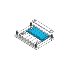 Technical Drawing of Mechanical Device Component.