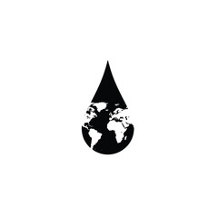 Fototapeta premium Earth Water Drop Silhouette