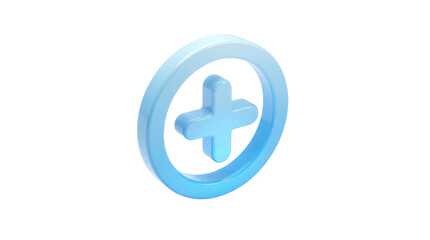 Obraz premium Blue plus sign inside circle icon isolated on transparent background