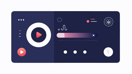 Fototapeta premium minimalist-vector-ui-kit-for-a-music-player-interf.eps