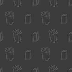 seamless pattern of cardboard in doodle style