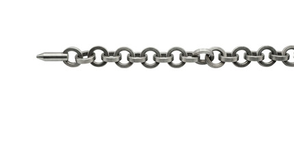Metal chain segment isolated on transparent background