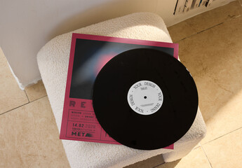Mockup Of Customized Lp Cover And Vinyl Record