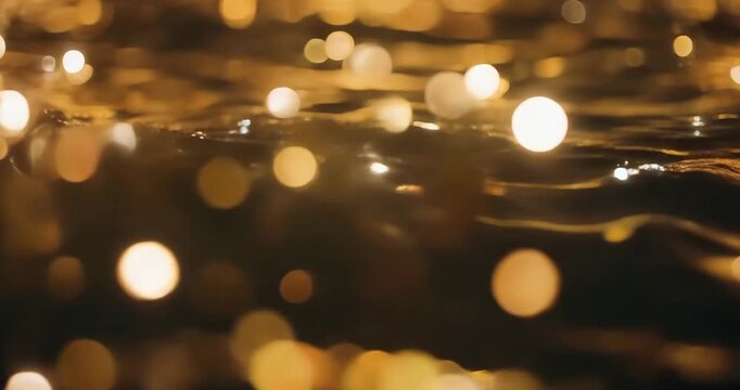 Warm golden light reflecting on rippling water surface