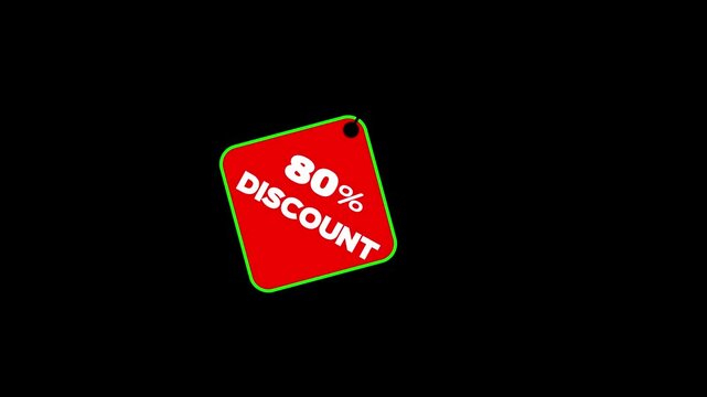 80 percent discount tag animation motion