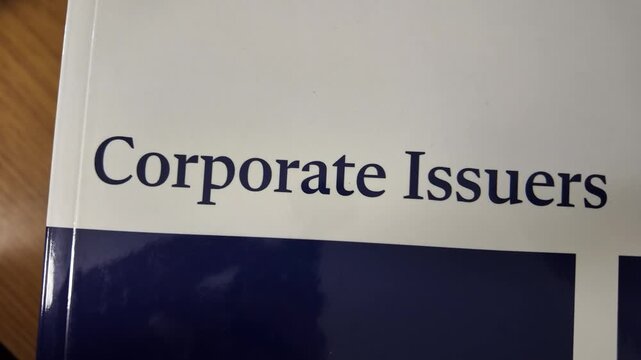 Corporate Issuers Textbook. High quality 4k footage