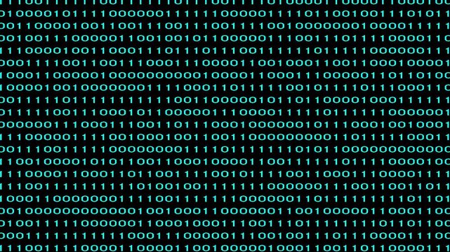 Realistic Binary Code Stream Cascading 0 and 1 up to down animation. abstract data, information, and the digital realm technology and data effect concept. 