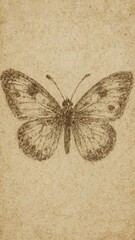 Vintage butterfly sketch art mobile wallpaper