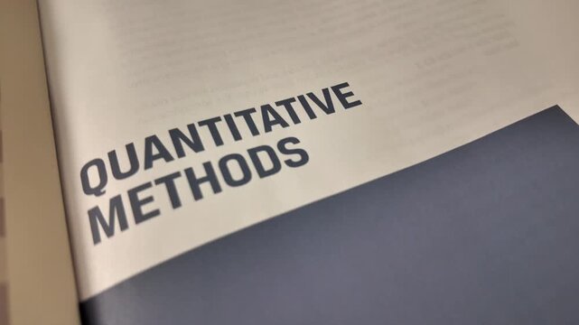 Quantitative Methods Textbook. High quality 4k footage