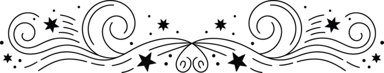 Abstract starry swirl divider with dynamic celestial pattern of dots © MdShamimAhmed