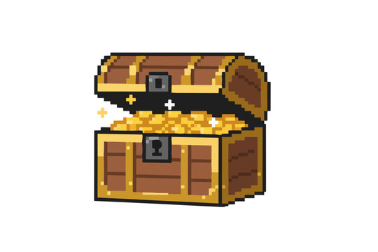 Treasure chest pixel art. 宝箱のピクセルアート。