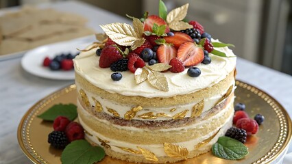 Chocolate  cake on the table 