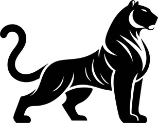 Obraz premium Standing Tiger Black Silhouet...