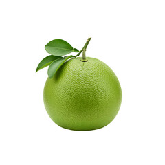 Single Green Pomelo Fruit on Transparent Background