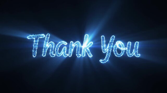  Realistic cinematic text animation of the word &ldquo;Thank You&rdquo; emerging from darkness
