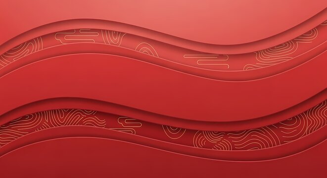 Abstract red wave pattern background for Chinese New Year and Lunar New Year celebrations