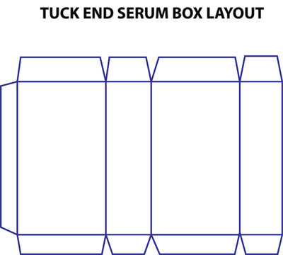 Flip Top Coffee Box Dieline Template with Structural Folding Lines for Beverage and Food Packaging