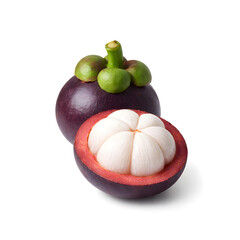mangosteen isolated on white