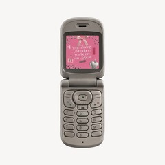 Vintage flip phone with message