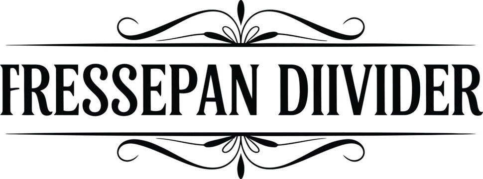 FRESSEPAN DIVIDER with ornate flourish and symmetrical decorative elements for elegant design.