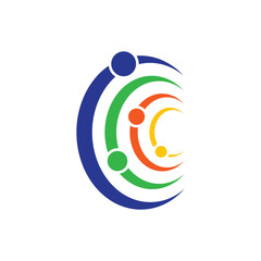 rotating successful people community logo design