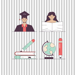 set of business people